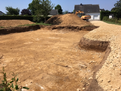 Terrassement en plateau pour coffrage fondation