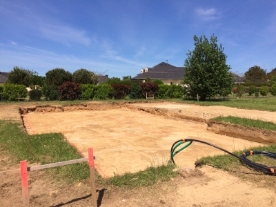 Terrassement en plateau pour coffrage fondation