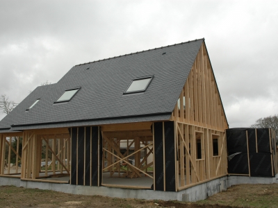 Toiture ardoise sur habitation bois